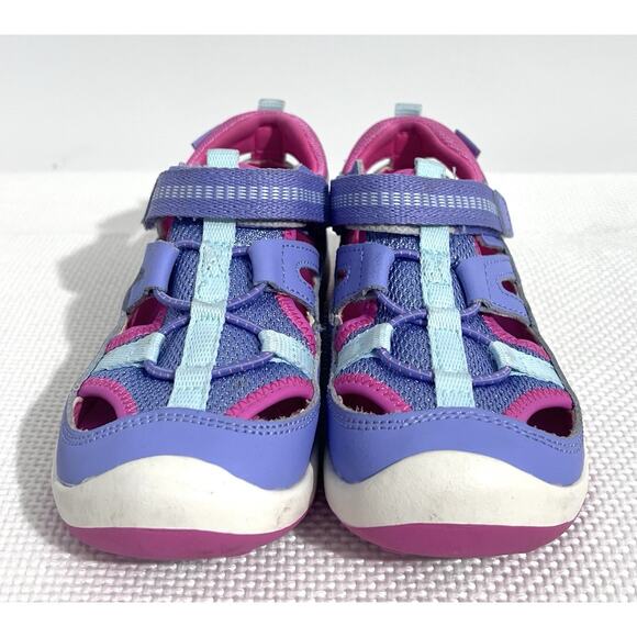 Stride Rite SRT Wade Running Girls Sandals 9.5W Blue Pink White Breathable Logo - Picture 6 of 10